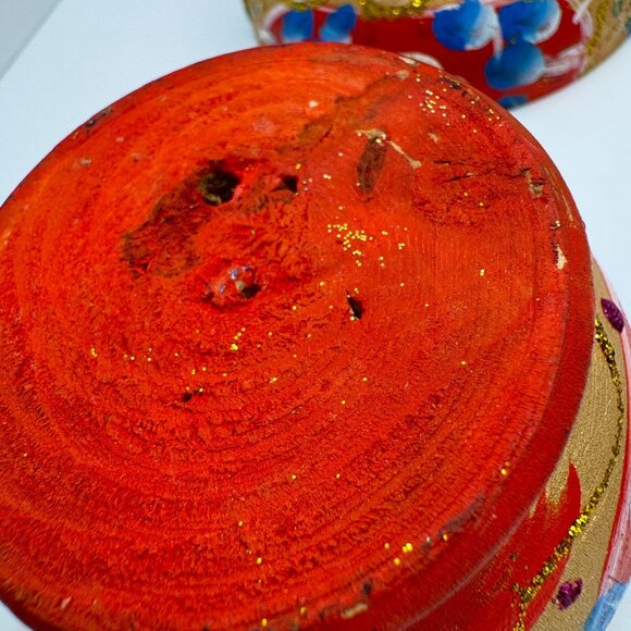 Hand-Painted Russian Matryoshka 4-Piece Wood Nesting Dolls Set Floral Design - Picture 15 of 15